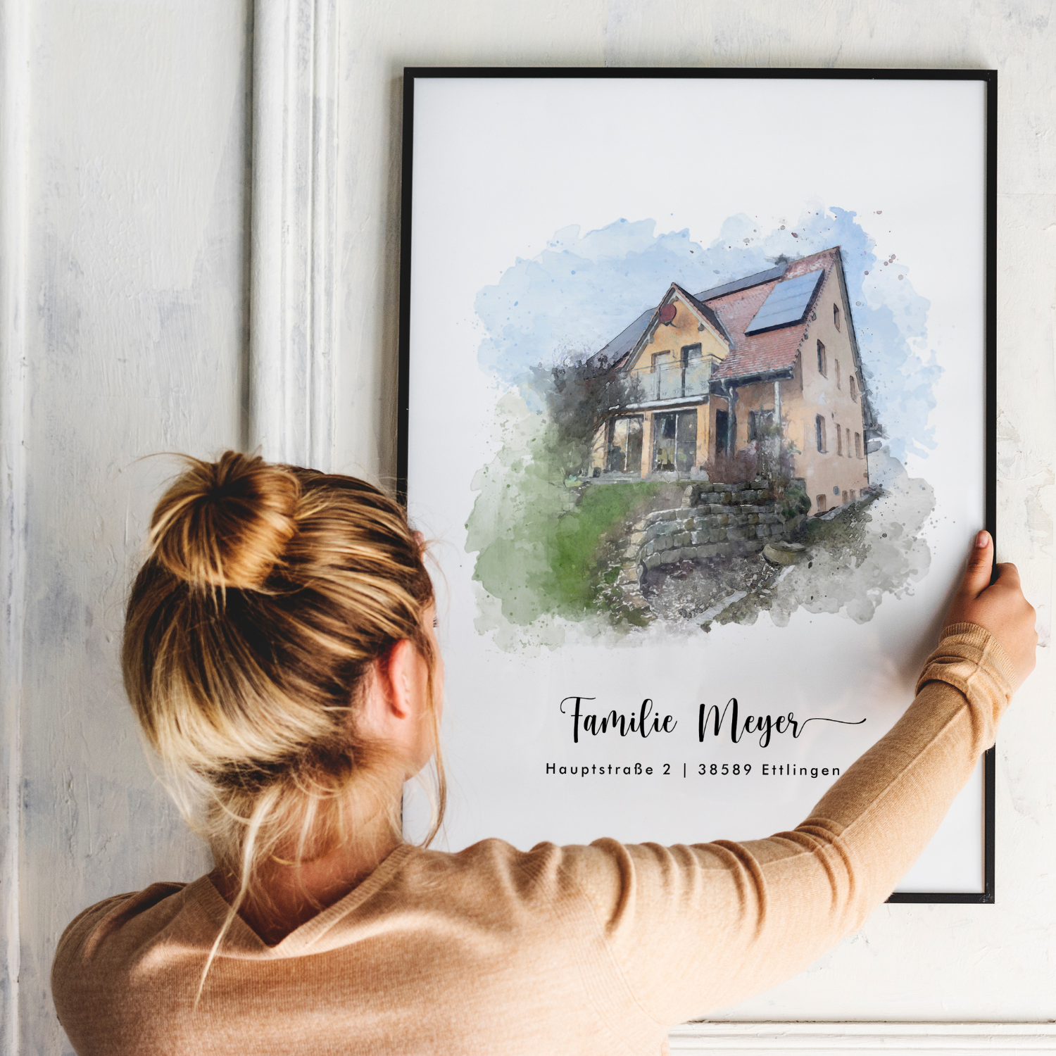 Haus Portrait Aquarell Style