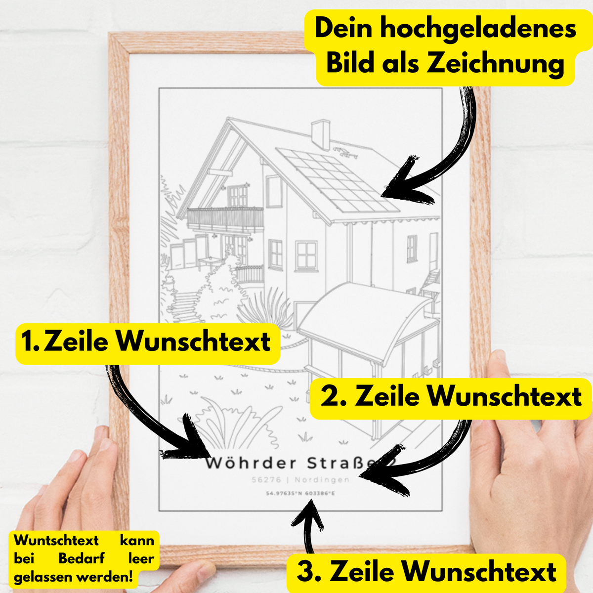 Haus Portrait Zeichnung